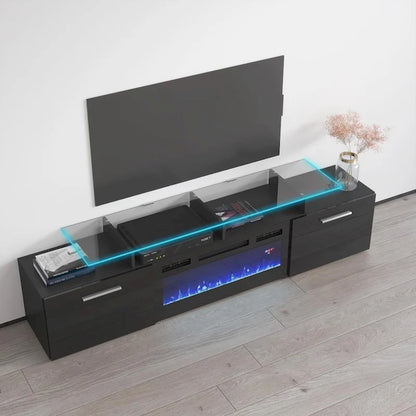 Rova EF Electric Fireplace Modern 75  TV Stand
