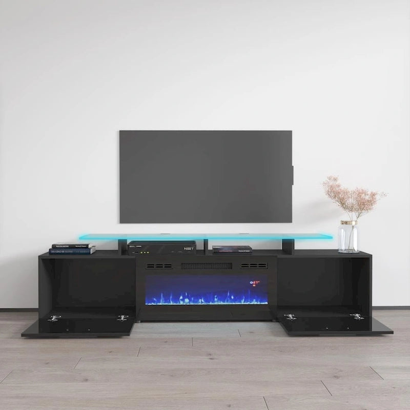 Rova EF Electric Fireplace Modern 75  TV Stand