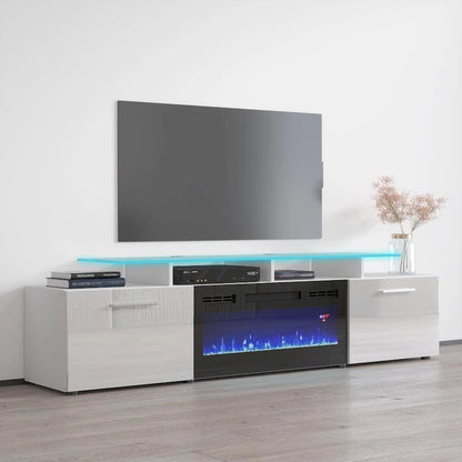 Rova EF Electric Fireplace Modern 75  TV Stand