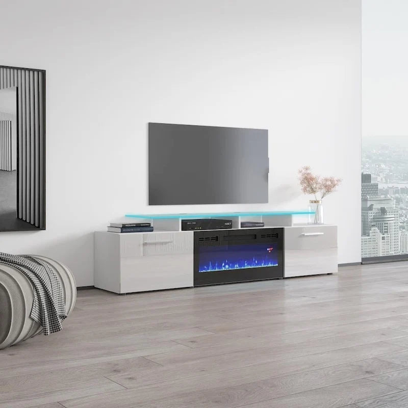 Rova EF Electric Fireplace Modern 75  TV Stand