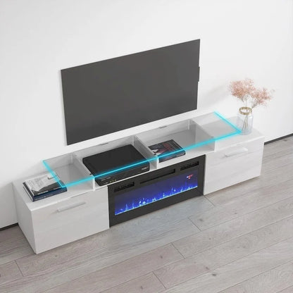 Rova EF Electric Fireplace Modern 75  TV Stand