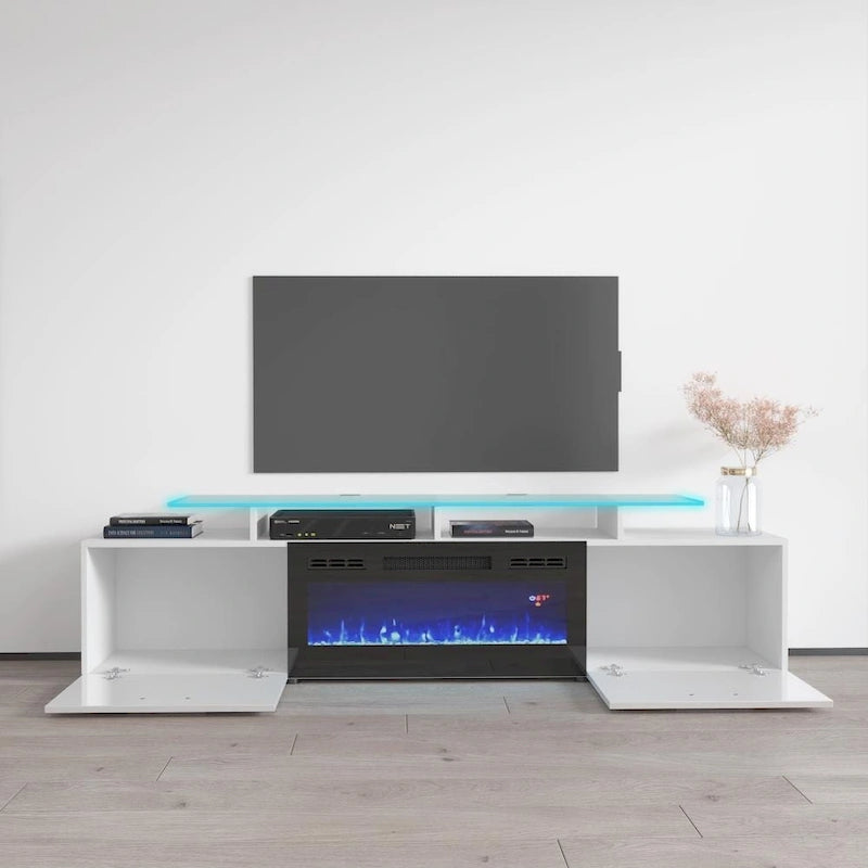 Rova EF Electric Fireplace Modern 75  TV Stand