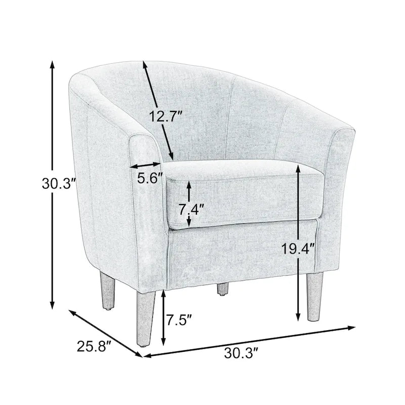Modern Accent Chair Upholstered Barrel Chair