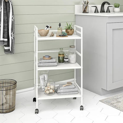 Avenue Greene Emerald 3 Shelf Metal Rolling Utility Cart