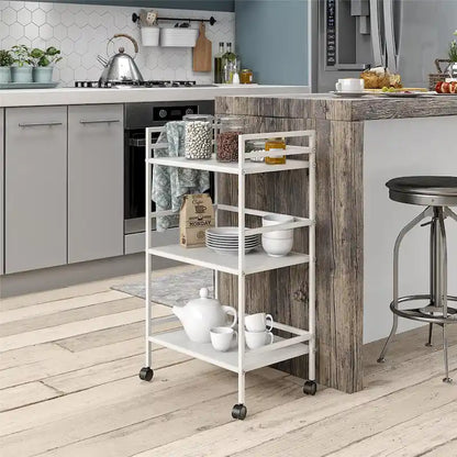Avenue Greene Emerald 3 Shelf Metal Rolling Utility Cart