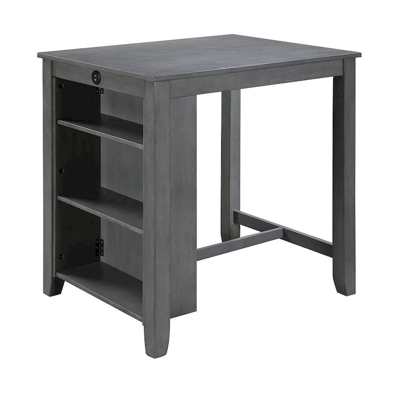 3-Pieces Bar Pub Set with Counter Height Dining Table and 2 Chairs