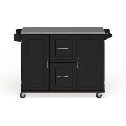 Homestyles Dolly Madison Wood Kitchen Cart with Stainless Steel Top