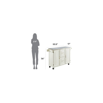 Homestyles Dolly Madison Wood Kitchen Cart with Stainless Steel Top