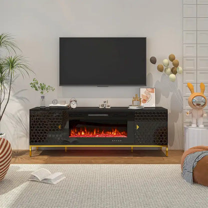 70  Wood Fireplace TV Stand with 36  Electric Fireplace
