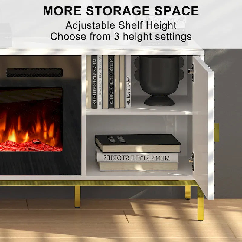 70  Wood Fireplace TV Stand with 36  Electric Fireplace
