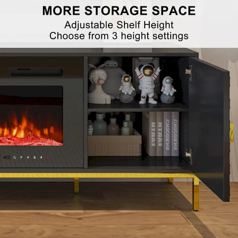 70  Wood Fireplace TV Stand with 36  Electric Fireplace