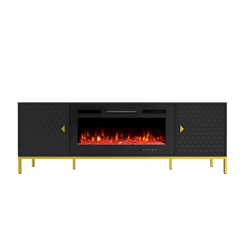 70  Wood Fireplace TV Stand with 36  Electric Fireplace