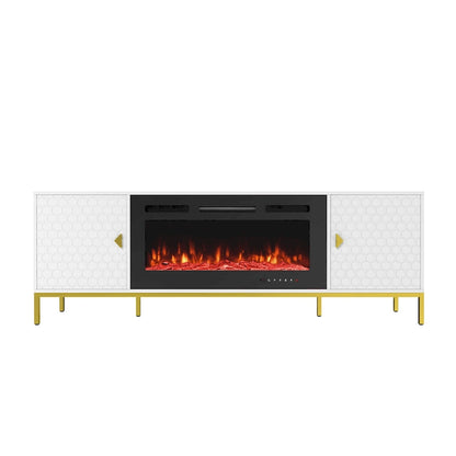 70  Wood Fireplace TV Stand with 36  Electric Fireplace