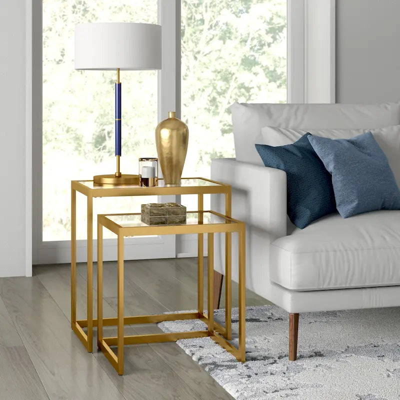Rocco Rectangular Nested Side Table - 22  Wide