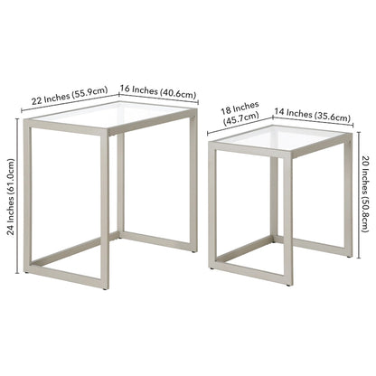 Rocco Rectangular Nested Side Table - 22  Wide
