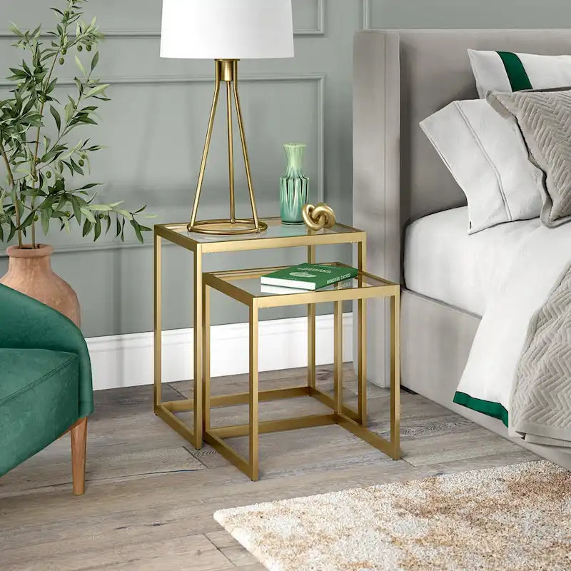Rocco Rectangular Nested Side Table - 22  Wide