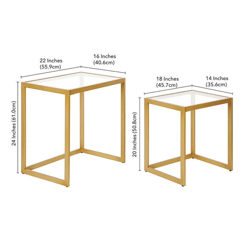 Rocco Rectangular Nested Side Table - 22  Wide