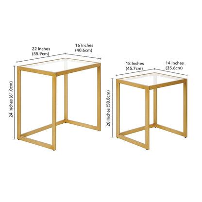 Rocco Rectangular Nested Side Table - 22  Wide