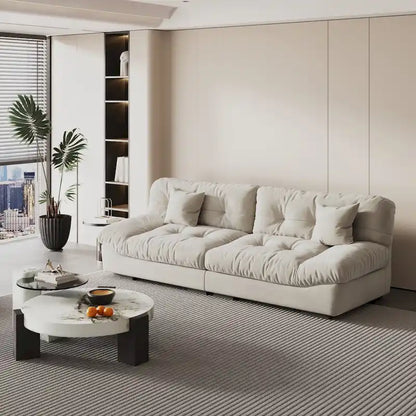 105  Modern Sanded Velvet Cloud Loveseat Sofa Sectional Couch for Living Room