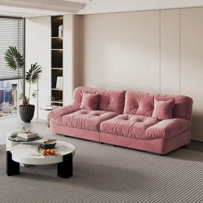 105  Modern Sanded Velvet Cloud Loveseat Sofa Sectional Couch for Living Room