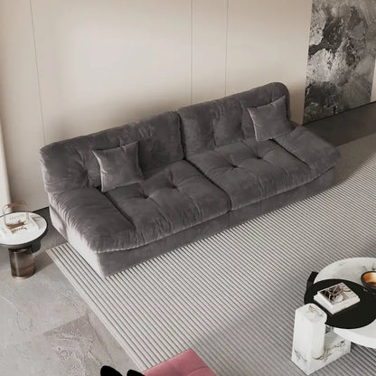 105  Modern Sanded Velvet Cloud Loveseat Sofa Sectional Couch for Living Room