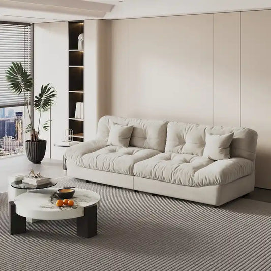 105  Modern Sanded Velvet Cloud Loveseat Sofa Sectional Couch for Living Room