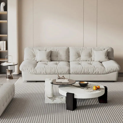 105  Modern Sanded Velvet Cloud Loveseat Sofa Sectional Couch for Living Room