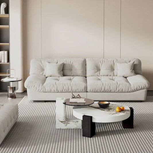 105  Modern Sanded Velvet Cloud Loveseat Sofa Sectional Couch for Living Room