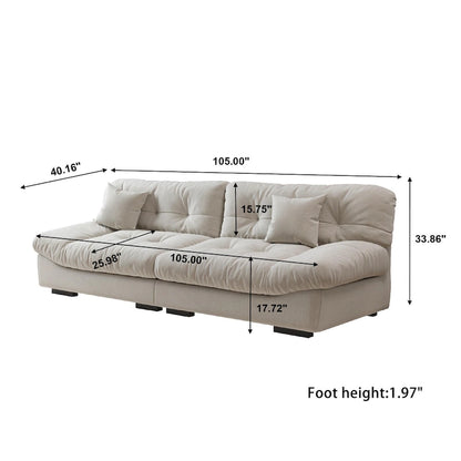 105  Modern Sanded Velvet Cloud Loveseat Sofa Sectional Couch for Living Room