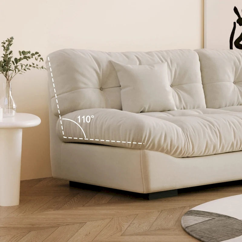 105  Modern Sanded Velvet Cloud Loveseat Sofa Sectional Couch for Living Room
