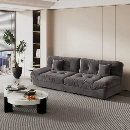 105  Modern Sanded Velvet Cloud Loveseat Sofa Sectional Couch for Living Room