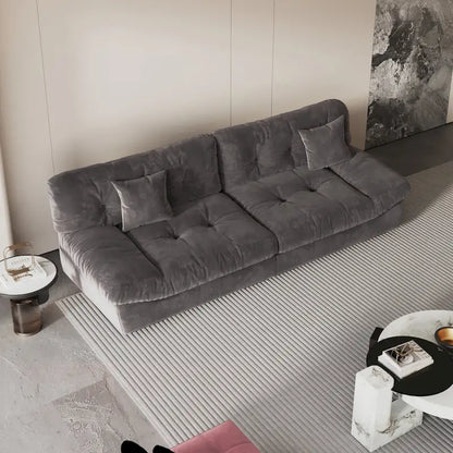 105  Modern Sanded Velvet Cloud Loveseat Sofa Sectional Couch for Living Room