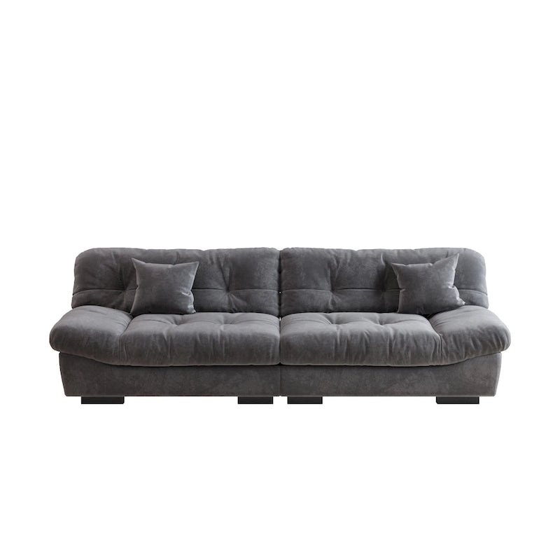 105  Modern Sanded Velvet Cloud Loveseat Sofa Sectional Couch for Living Room
