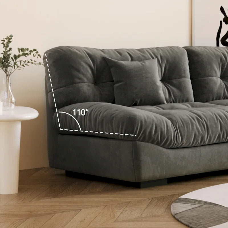105  Modern Sanded Velvet Cloud Loveseat Sofa Sectional Couch for Living Room