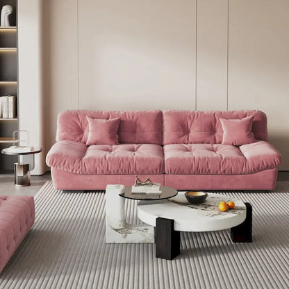 105  Modern Sanded Velvet Cloud Loveseat Sofa Sectional Couch for Living Room