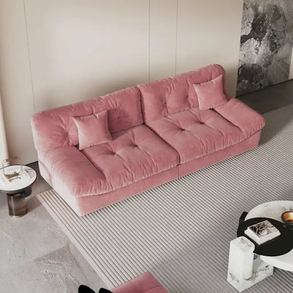 105  Modern Sanded Velvet Cloud Loveseat Sofa Sectional Couch for Living Room