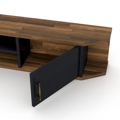 DH BASIC Mid-Century Modern 71-inch 4-Shelf Floating TV Console by Denhour
