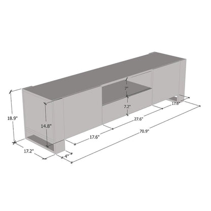 Woody 71  Modern All High Gloss TV Stand