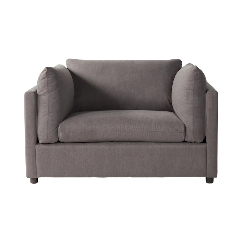 Roundhill Furniture Enda Oversized Living Room Pillow Back Cuddler Arm Chair with Ottoman