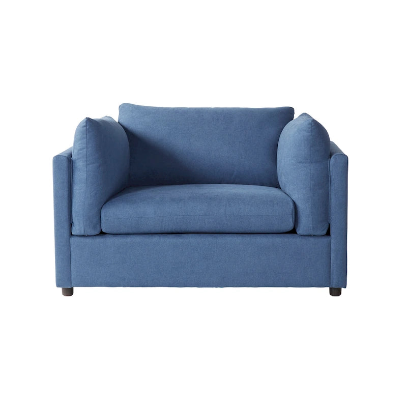 Roundhill Furniture Enda Oversized Living Room Pillow Back Cuddler Arm Chair with Ottoman