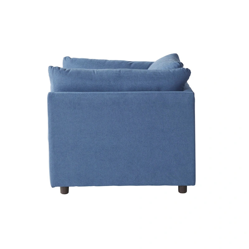 Roundhill Furniture Enda Oversized Living Room Pillow Back Cuddler Arm Chair with Ottoman
