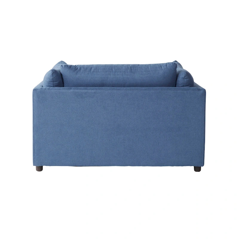 Roundhill Furniture Enda Oversized Living Room Pillow Back Cuddler Arm Chair with Ottoman