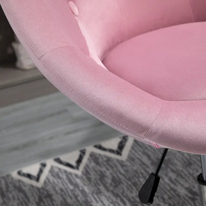 HOMCOM Swivel Accent Chair Modern Makeup Vanity Chair Adjustable Height Leisure Lounge Chair