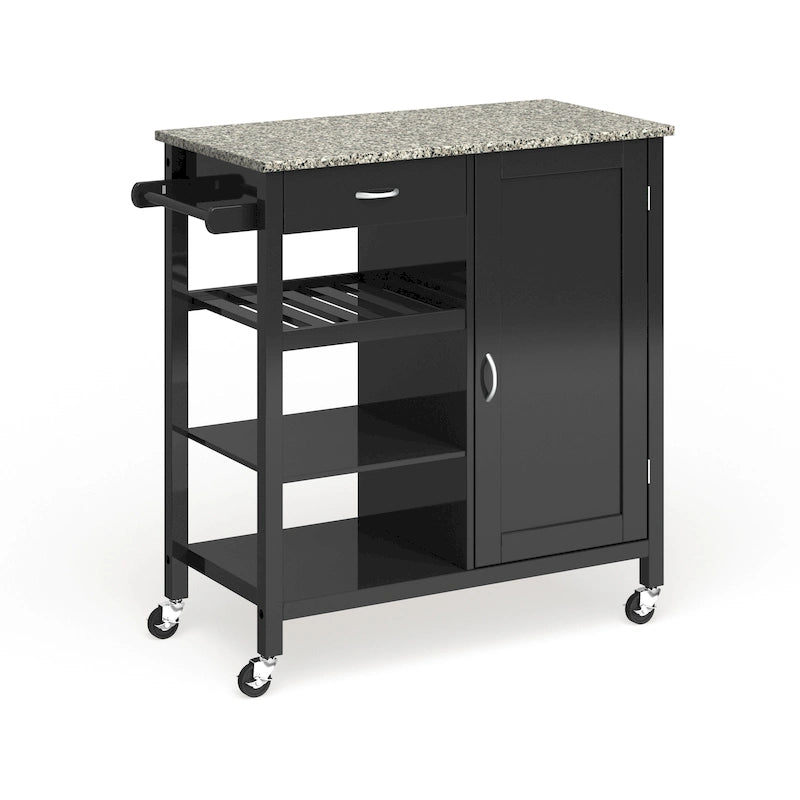 Porch & Den Ringsby Wooden 3-shelf Kitchen Cart