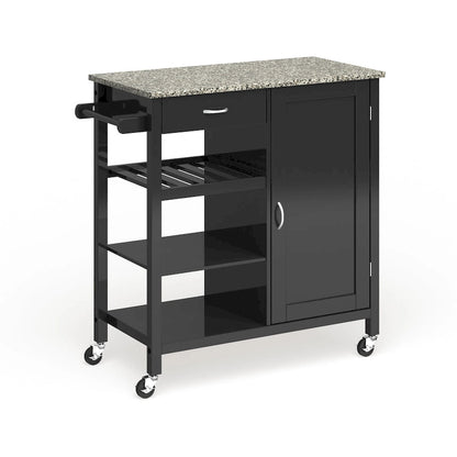 Porch & Den Ringsby Wooden 3-shelf Kitchen Cart