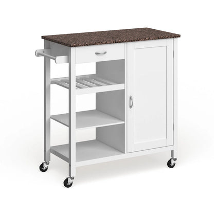 Porch & Den Ringsby Wooden 3-shelf Kitchen Cart