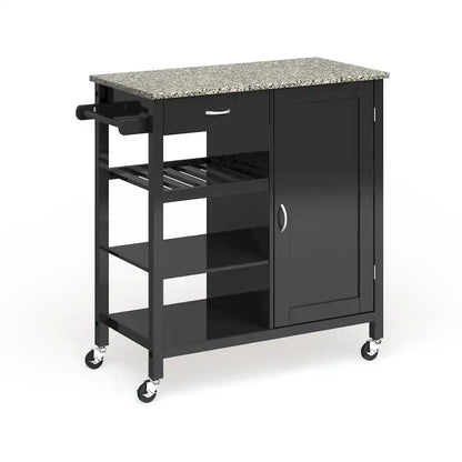Porch & Den Ringsby Wooden 3-shelf Kitchen Cart