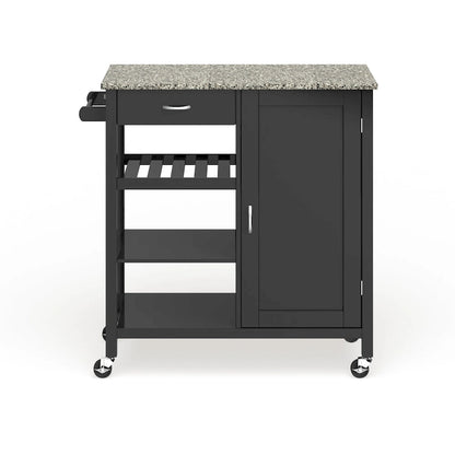 Porch & Den Ringsby Wooden 3-shelf Kitchen Cart