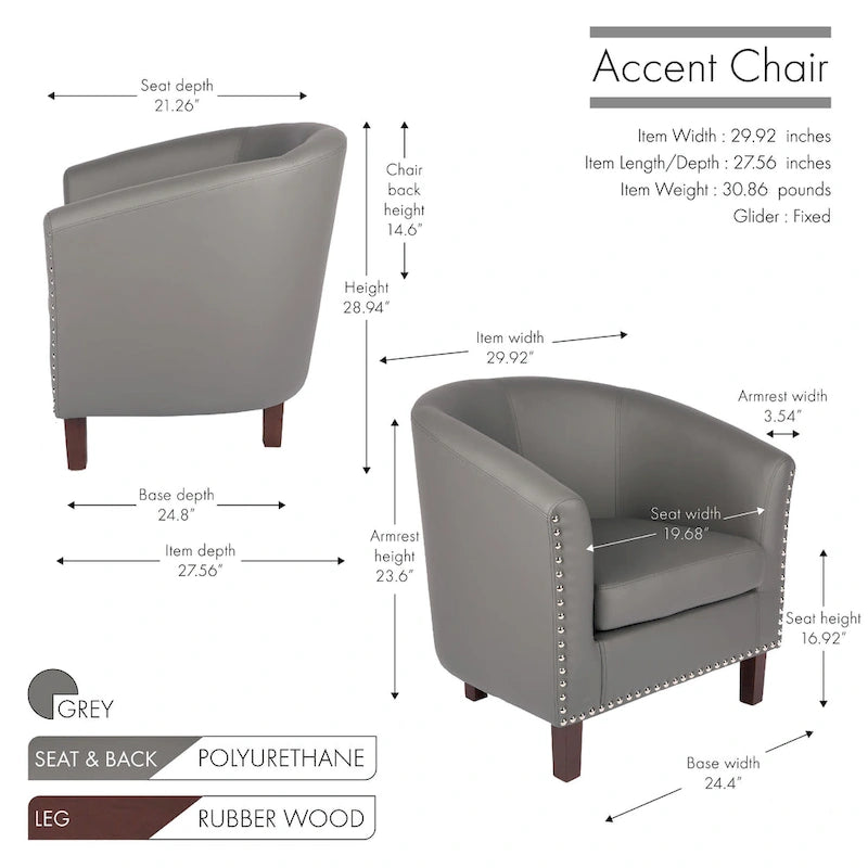 Carson Carrington Junsele PU Leather Accent Club Chair