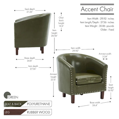 Carson Carrington Junsele PU Leather Accent Club Chair